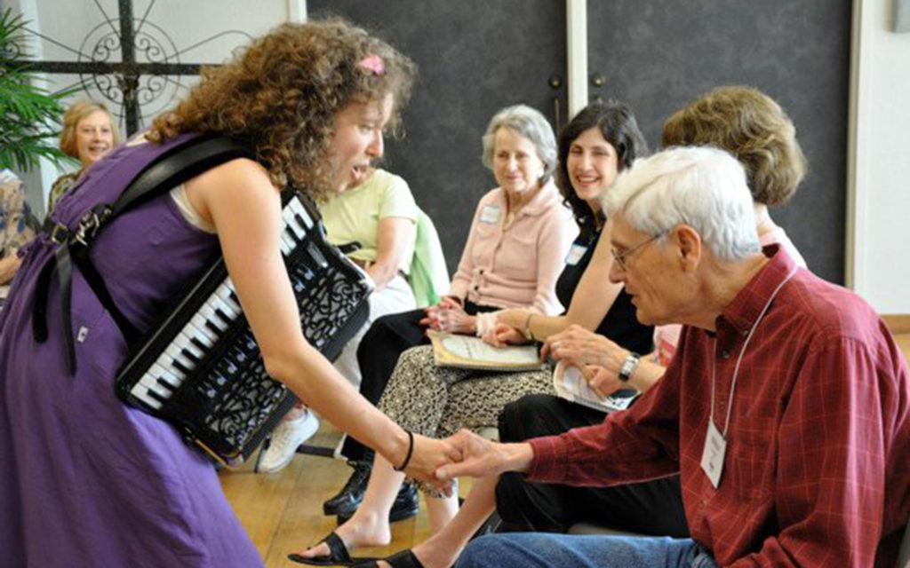 Lisa With Seniors at Gathering